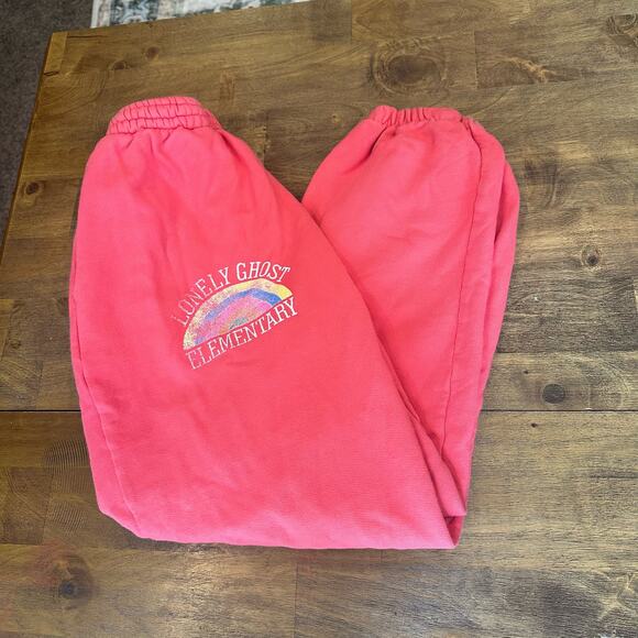 Lonely Ghost Elementary Women's Orange and Red Joggers-tracksuits Sweatpants - Picture 10 of 12